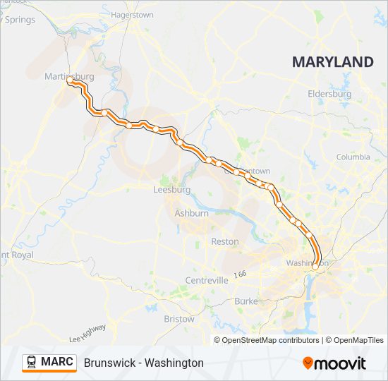 MARC Train Line Map