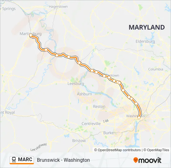 MARC Train Line Map