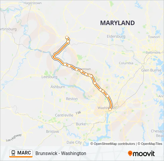 MARC Train Line Map
