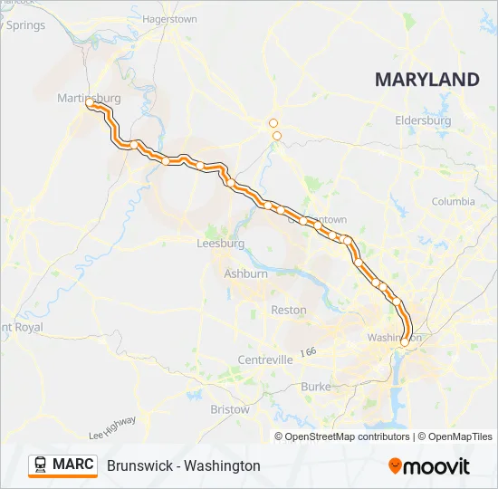 MARC Train Line Map