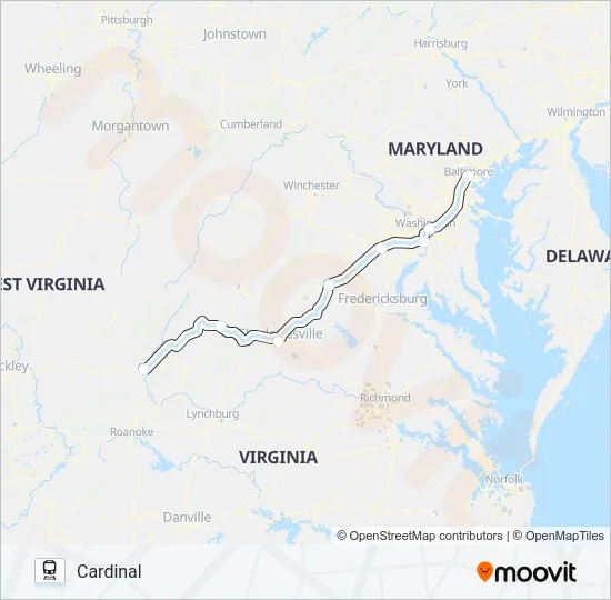 CARDINAL Train Line Map