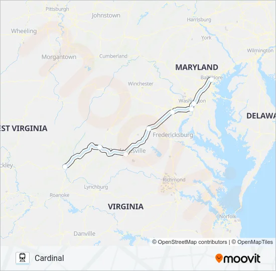 CARDINAL Train Line Map