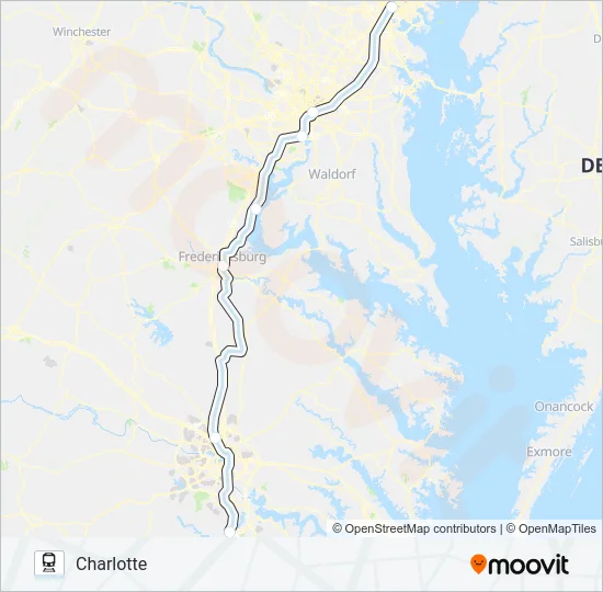 CAROLINIAN Train Line Map