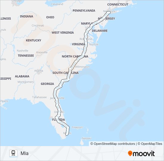 Ruta Silver Meteor Horarios Paradas Y Mapas Miami Amtrak Station 