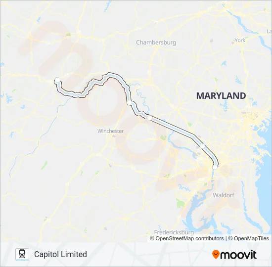 CAPITOL LIMITED Train Line Map