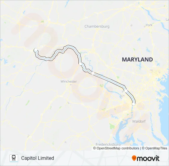CAPITOL LIMITED Train Line Map
