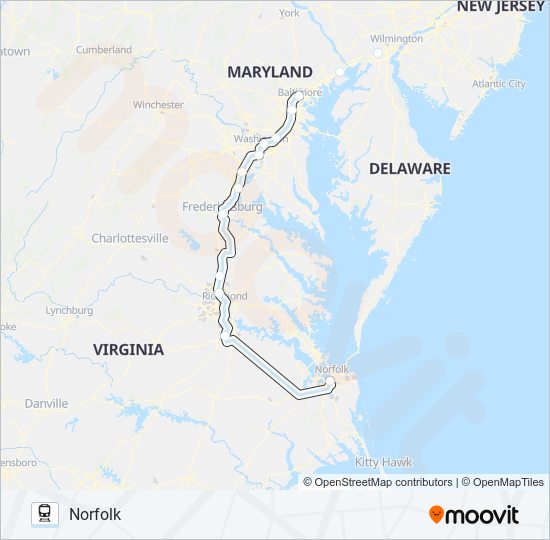 Directions To The Amtrak Station Northeast Regional Route: Schedules, Stops & Maps - Norfolk (Updated)