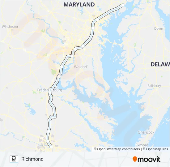 NORTHEAST REGIONAL Train Line Map