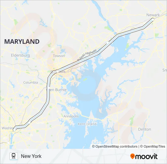 NORTHEAST REGIONAL Train Line Map