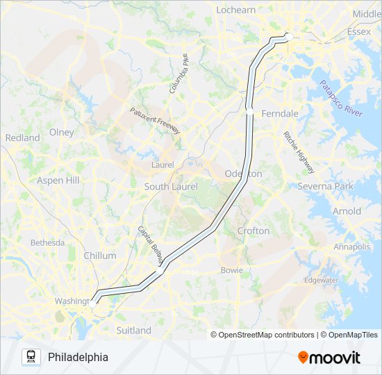 NORTHEAST REGIONAL Train Line Map