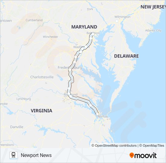 northeast regional Route: Schedules, Stops & Maps - Newport News (Updated)