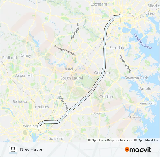 NORTHEAST REGIONAL Train Line Map