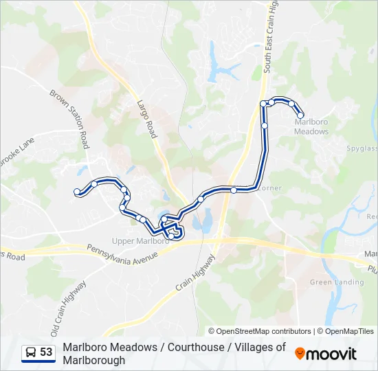 53 Bus Line Map