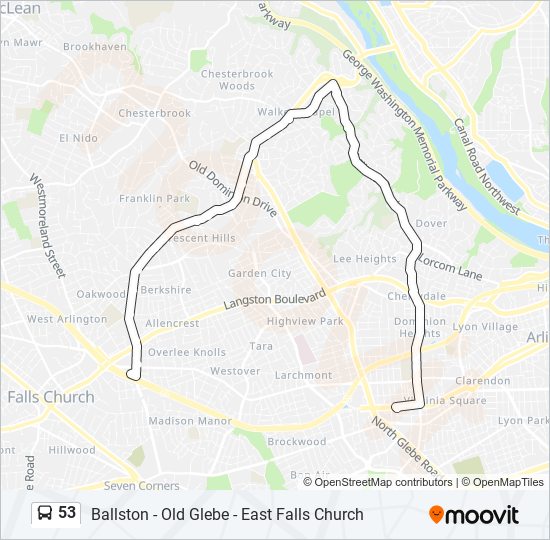 53 bus Line Map