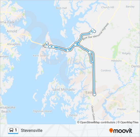 1 Bus Line Map