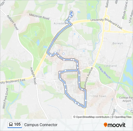 105 Bus Line Map