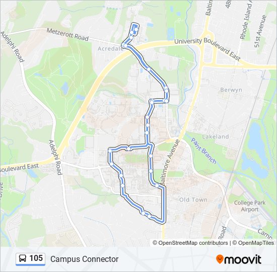 105 Route: Schedules, Stops & Maps - Campus Connector (Updated)