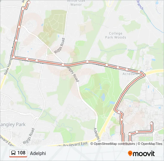 108 Bus Line Map