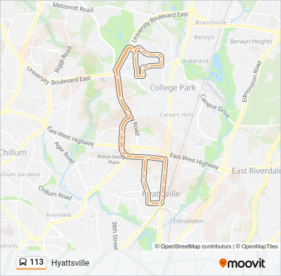 113 Bus Line Map