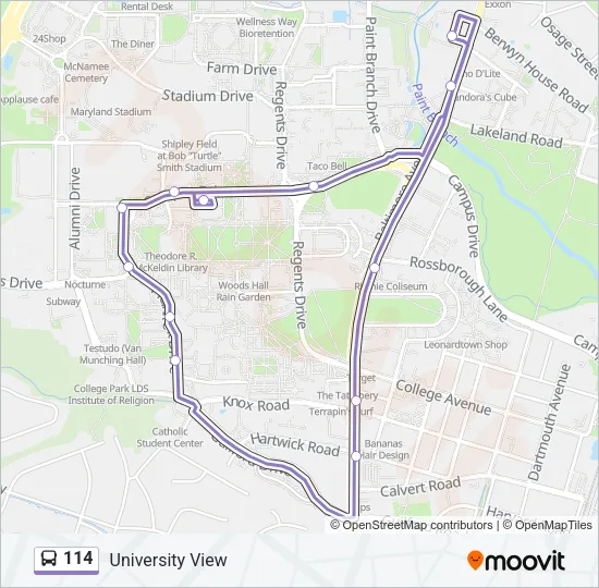 114 Bus Line Map