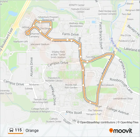 115 Bus Line Map