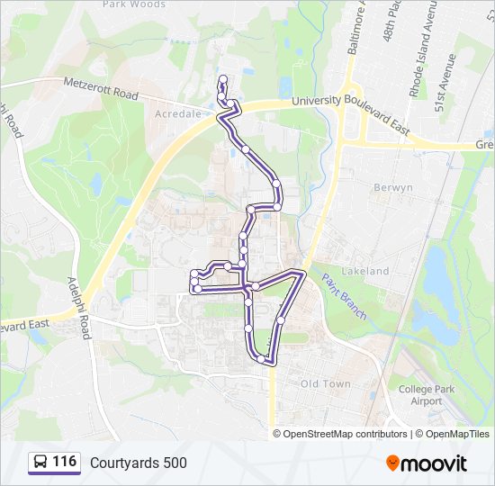 116 bus Line Map