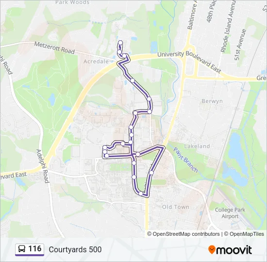 116 Bus Line Map