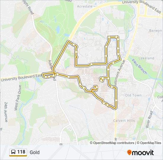 118 bus Line Map