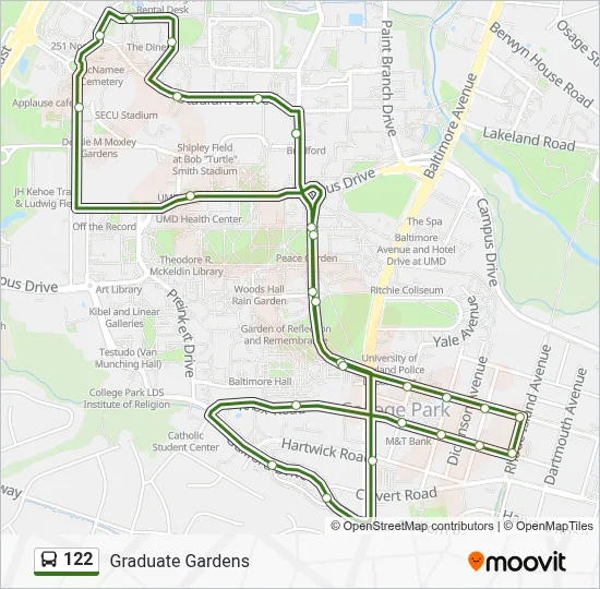 Ruta 122: horarios, paradas y mapas - Graduate Gardens (Actualizado)