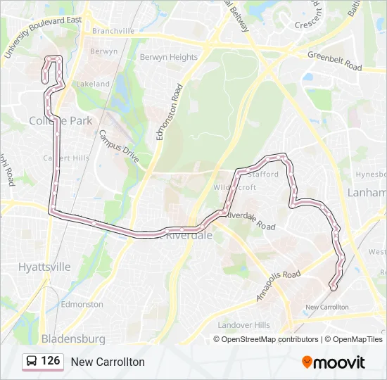 126 Bus Line Map