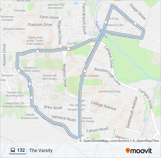 132 bus Line Map