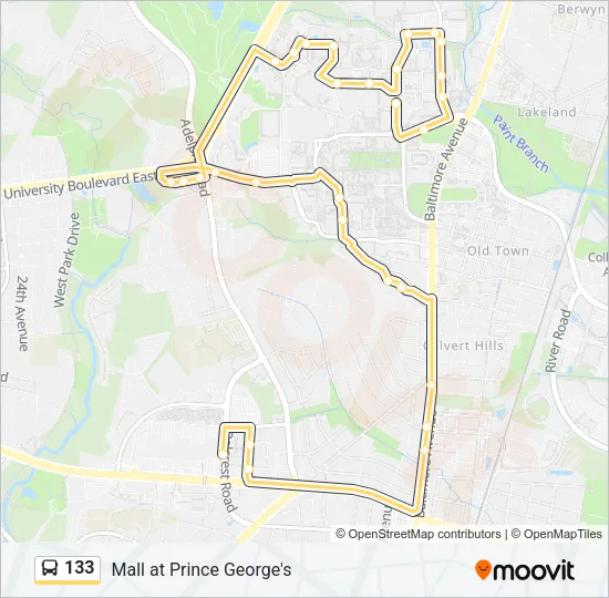 133 Bus Line Map