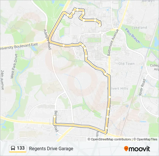 133 Bus Line Map