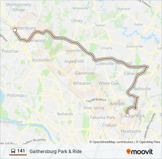 141 Bus Line Map