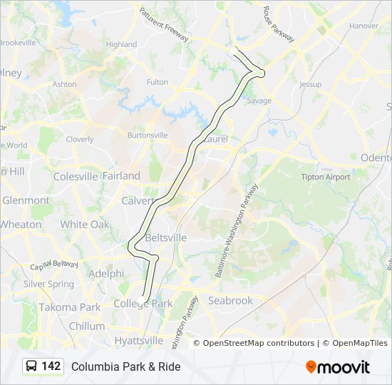 142 bus Line Map