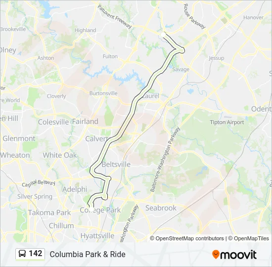 142 Bus Line Map