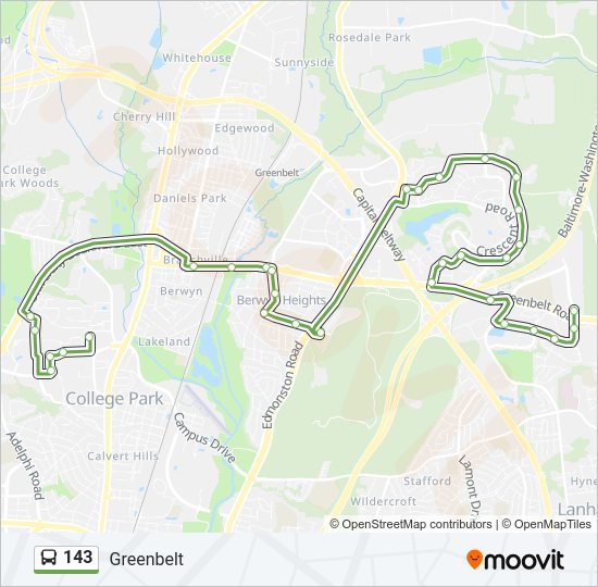 143 bus Line Map