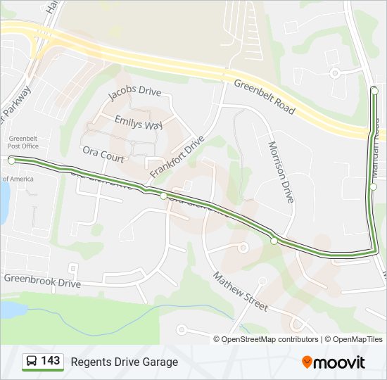 143 Bus Line Map