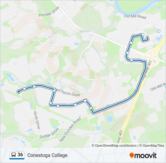 36 bus Line Map