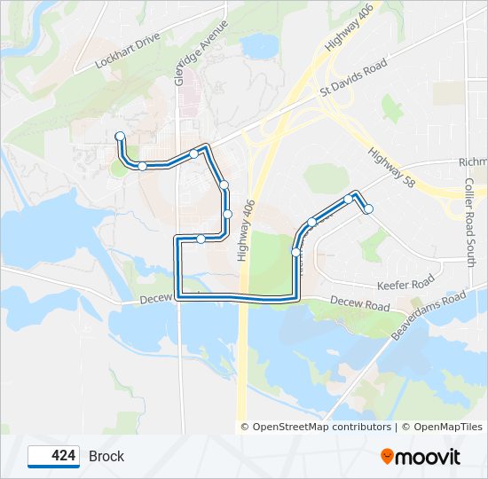 Plan de la ligne 424 de bus