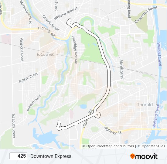 425 bus Line Map