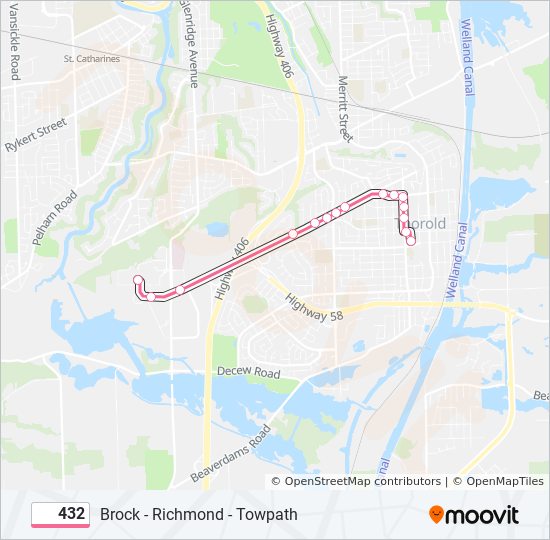 432 bus Line Map