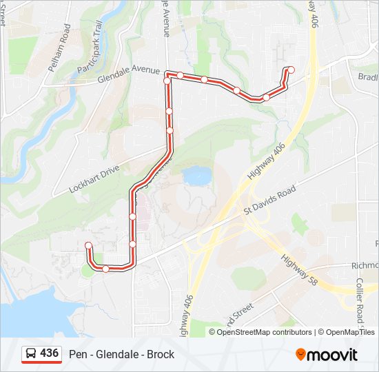 Plan de la ligne 436 de bus