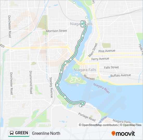 GREEN bus Line Map