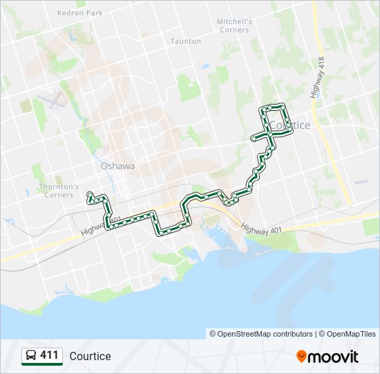 411 bus Line Map