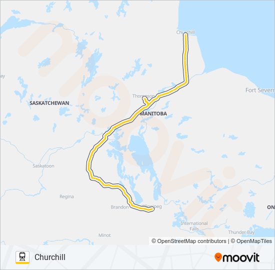 Plan de la ligne VIA RAIL de train