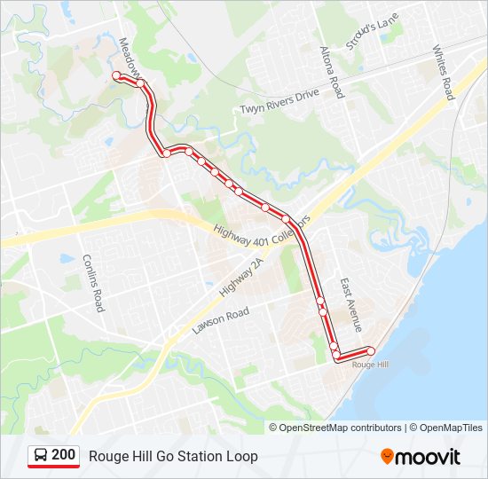 200 bus Line Map