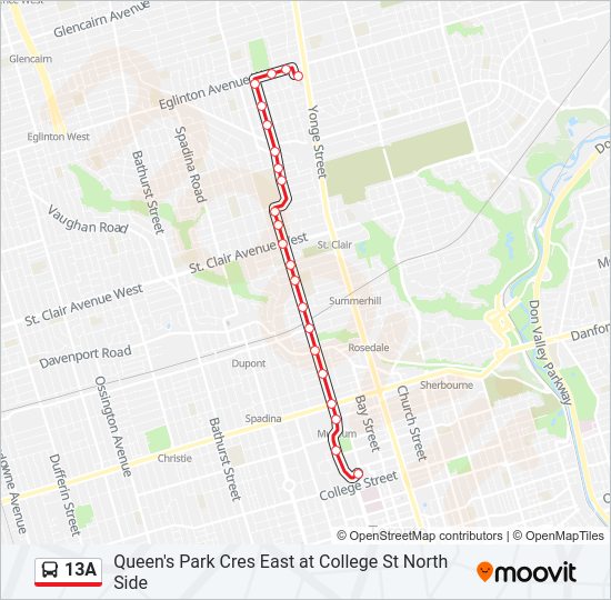 13A bus Line Map