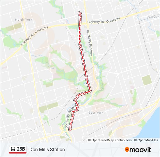 25B bus Line Map