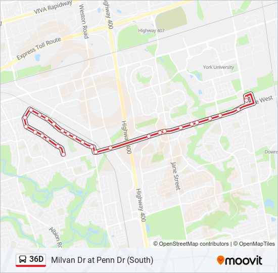 36D bus Line Map